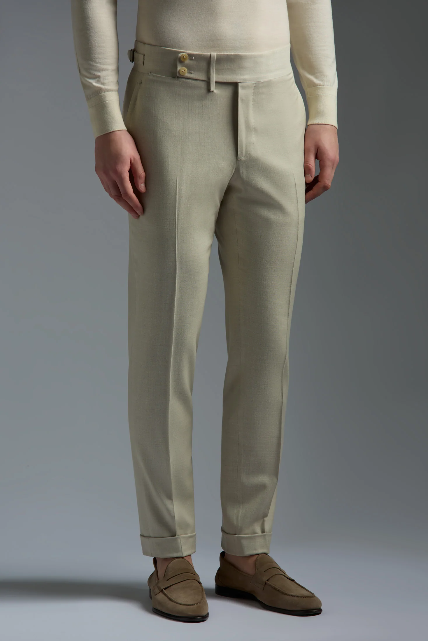 Comfort Denim Effect Wool Silk and Linen Casalnuovo Tailored Pants - Image 2