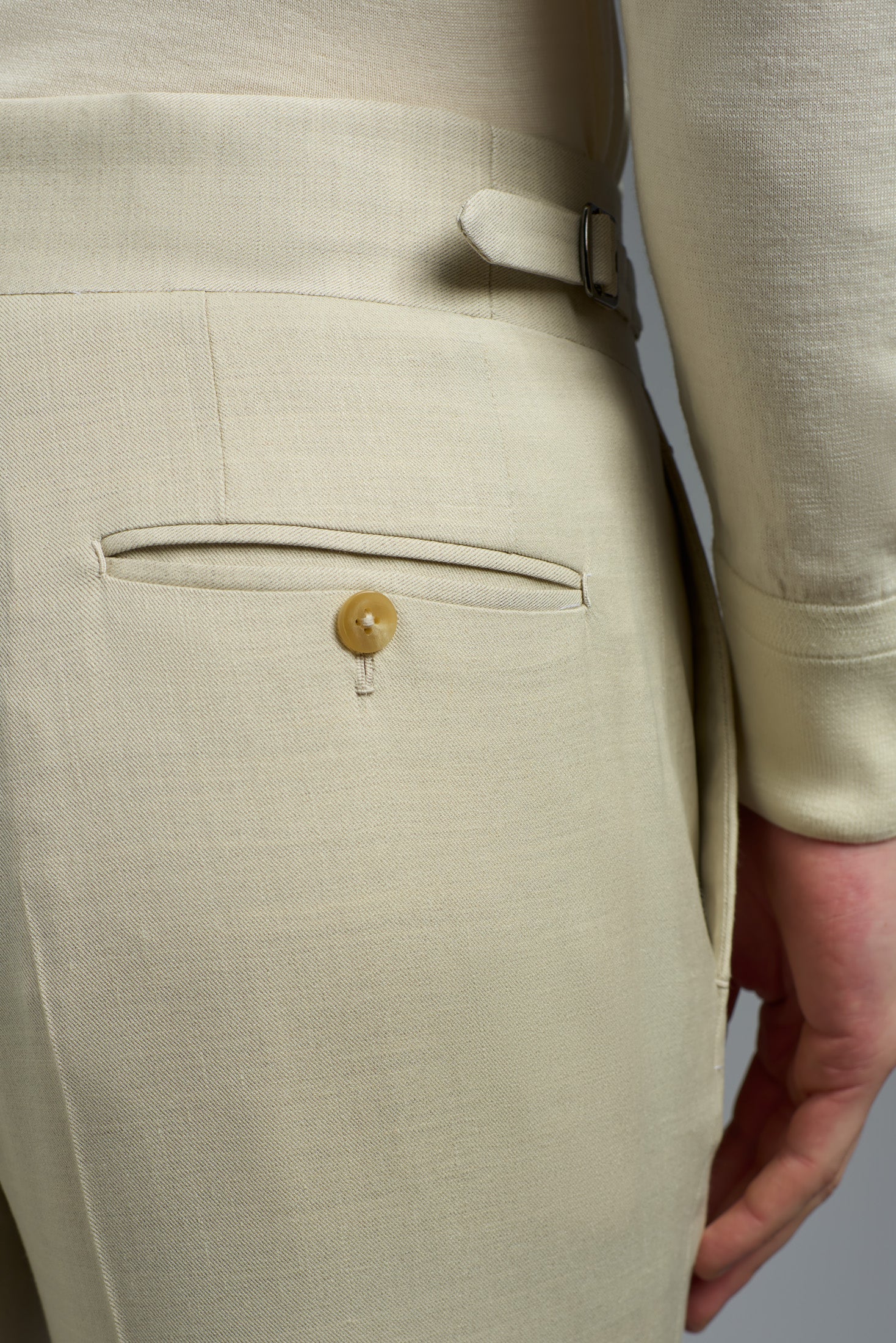 Comfort Denim Effect Wool Silk and Linen Casalnuovo Tailored Pants - Image 4
