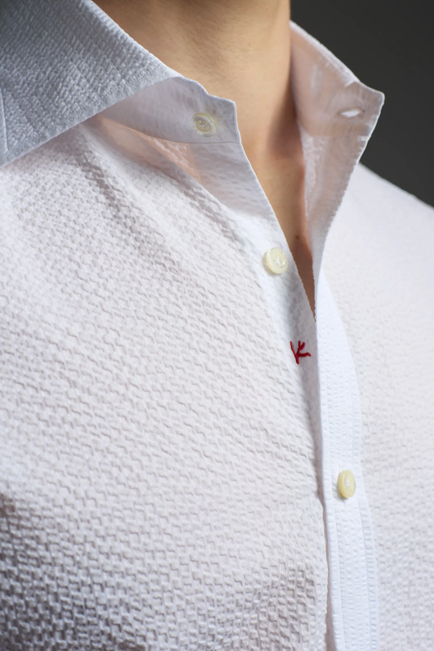 Cotton Seersucker Short Sleeve Jersey Shirt - Image 4