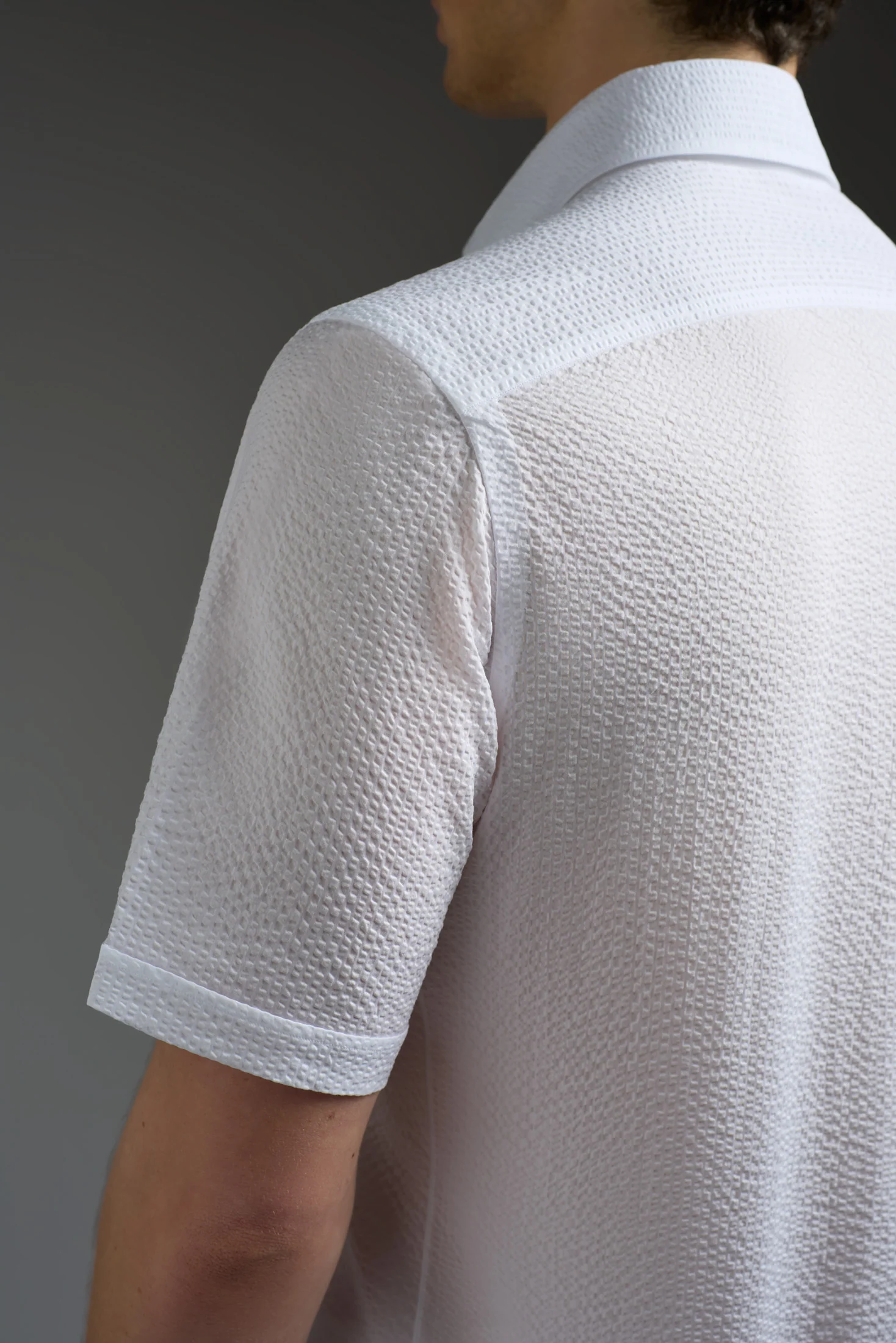 Cotton Seersucker Short Sleeve Jersey Shirt - Image 5