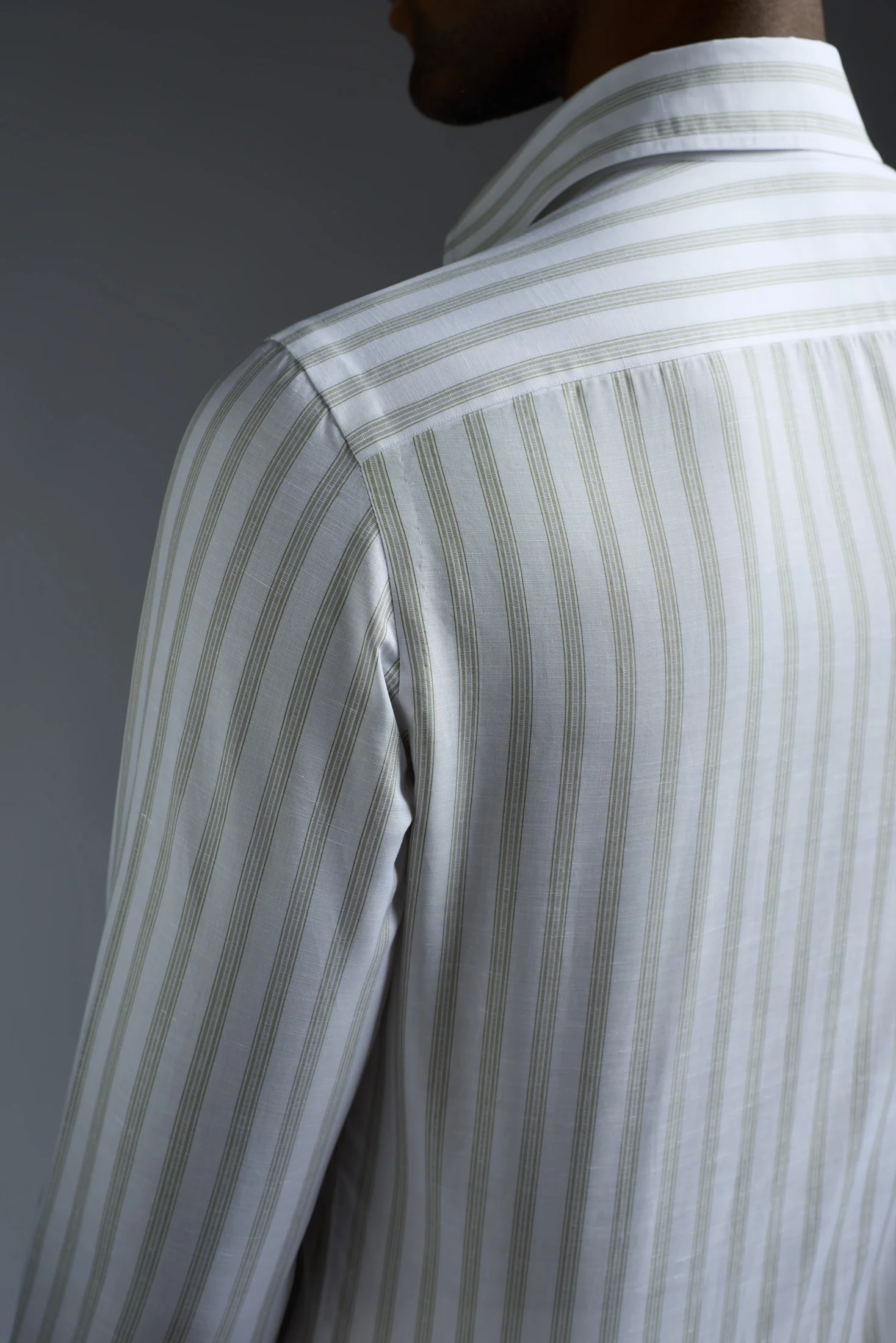 Striped Cotton and Linen Short Sleeves Shirt - Image 5