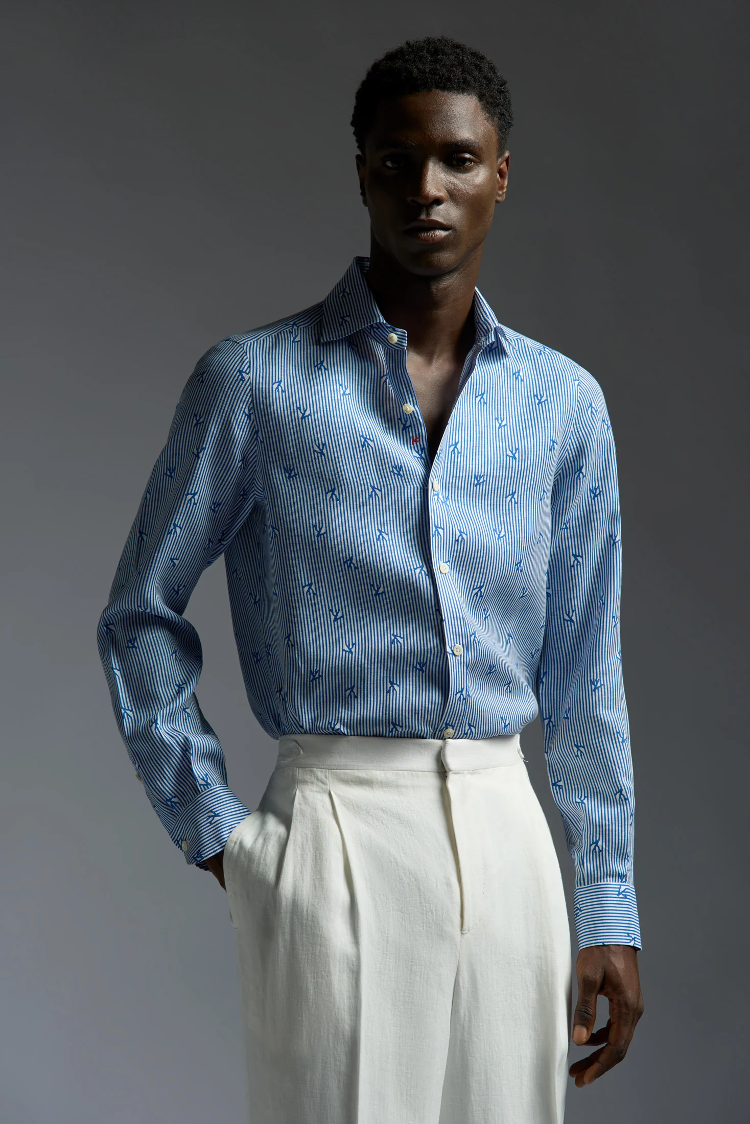 Coral Printed Superlinen Shirt - Image 6