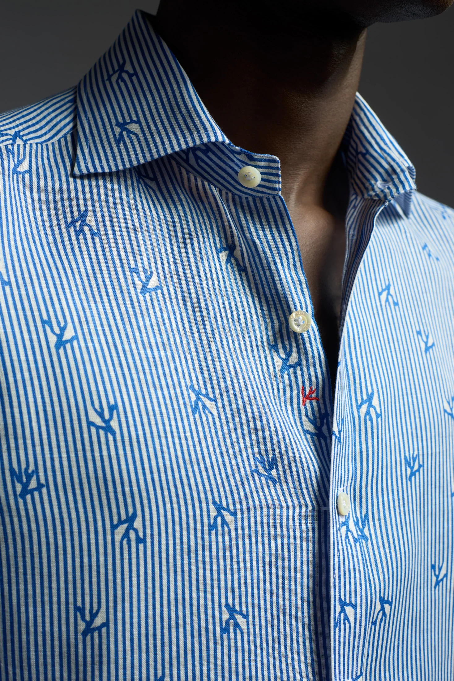 Coral Printed Superlinen Shirt - Image 8