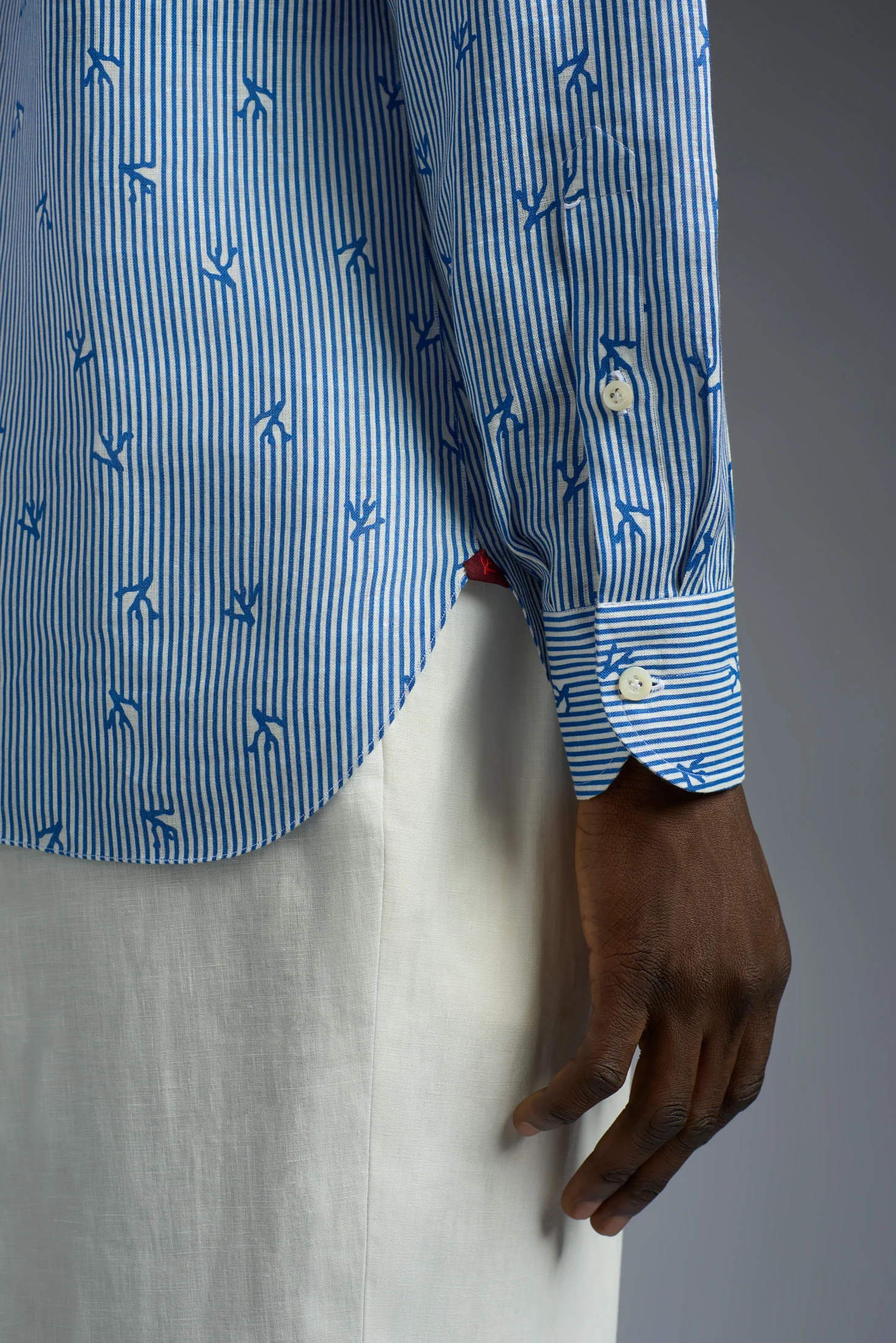 Coral Printed Superlinen Shirt - Image 9