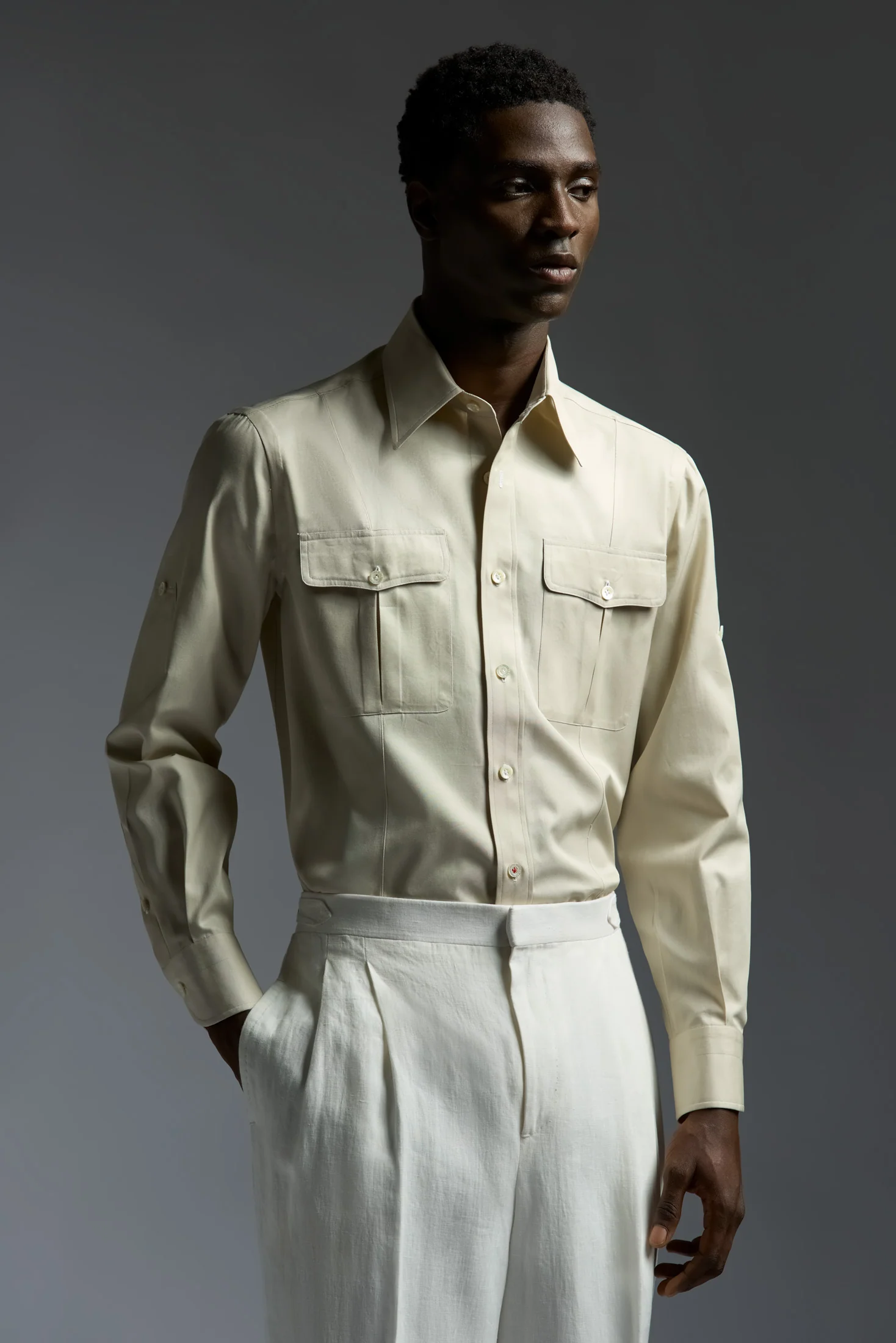 Cotton Gabardine Tailored Shirt - Image 16