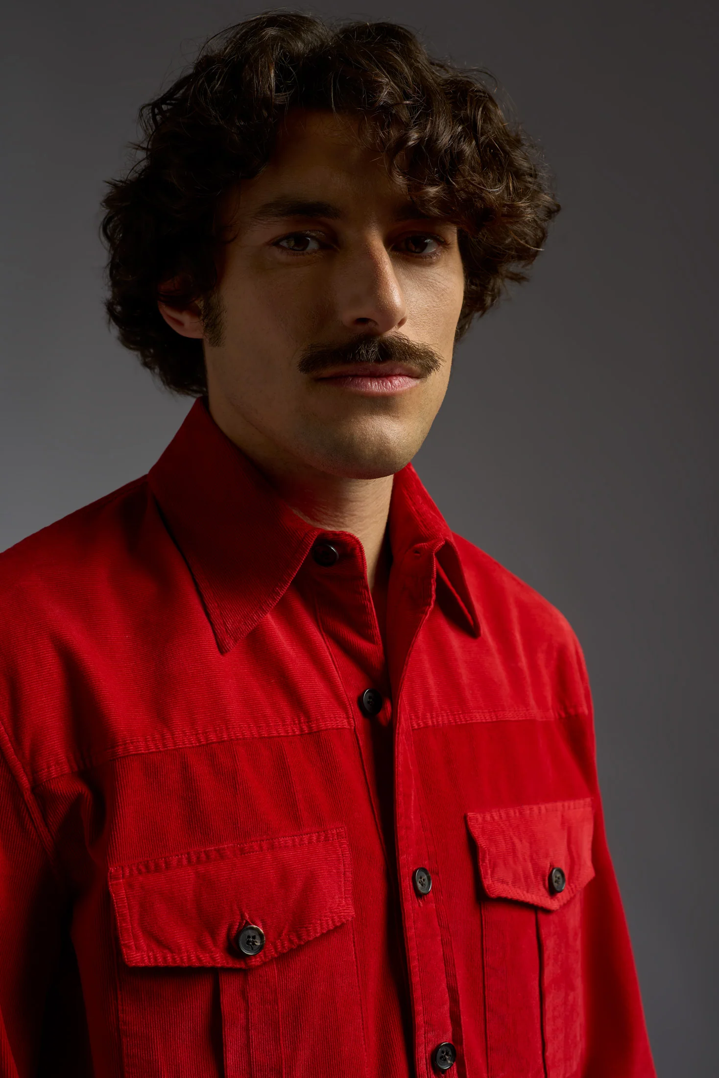 Garment Dyed Cotton Corduroy Comfort Long Sleeves Two Pockets Shirt - Image 3