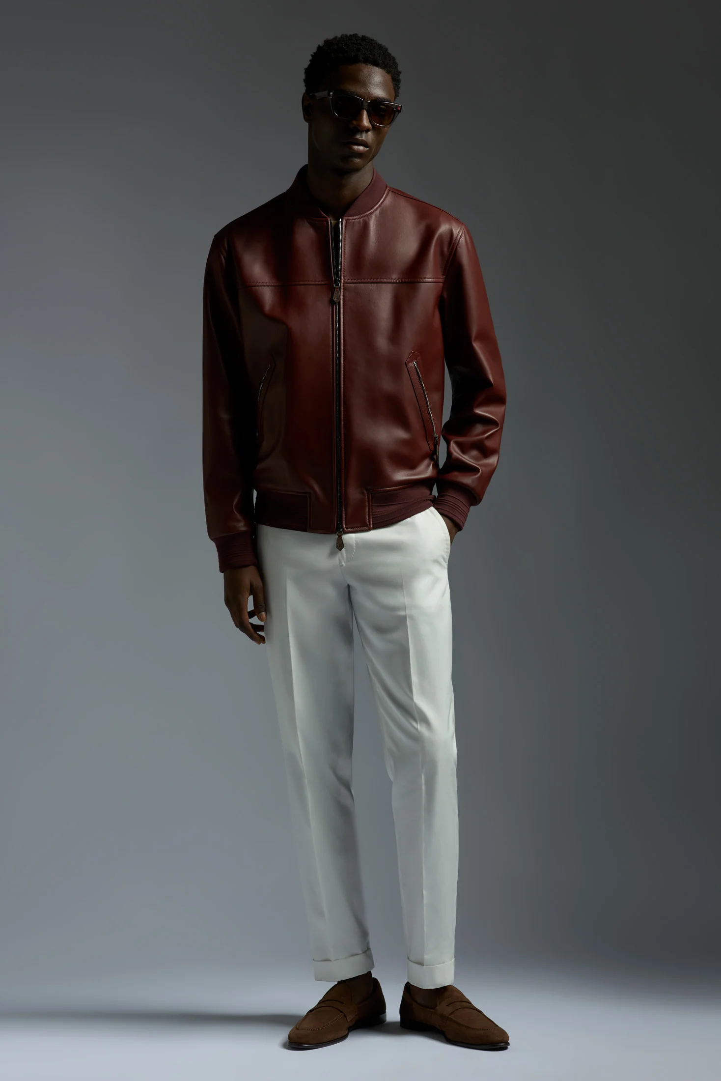 Light Leather Evolution Varsity Bomber - Image 2