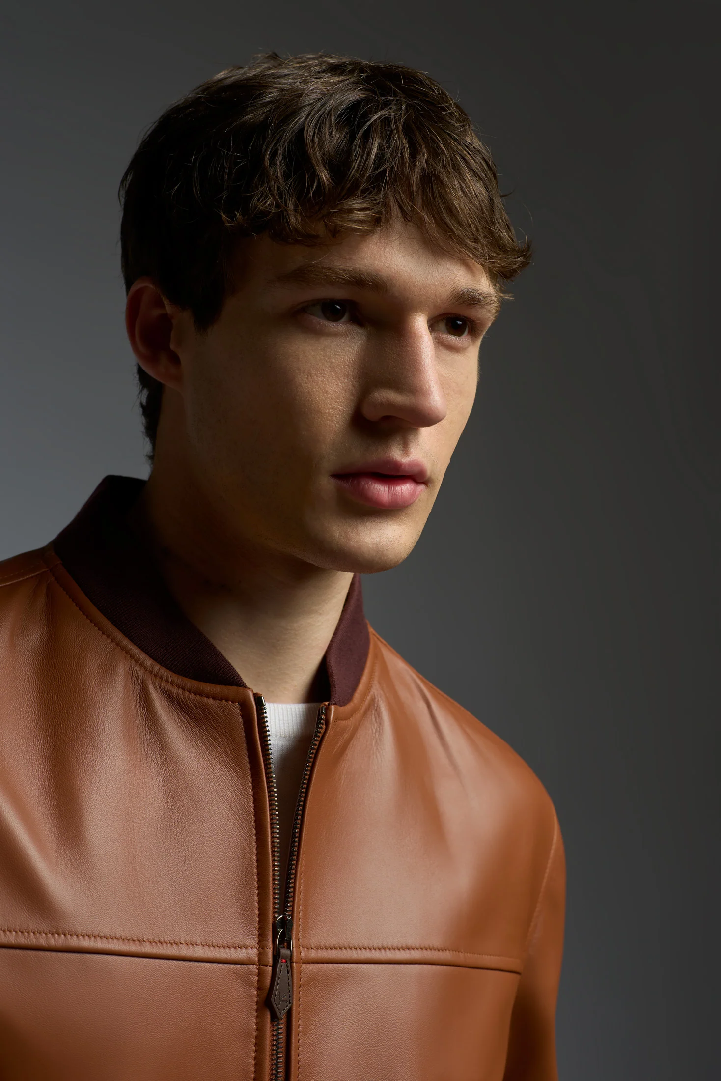 Light Leather Evolution Varsity Bomber - Image 9