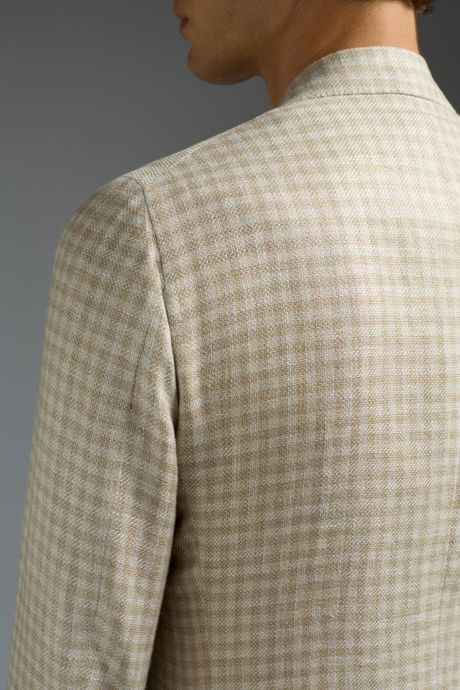 Natural Color Linen Wool and Silk Marechiaro Blazer - Image 5