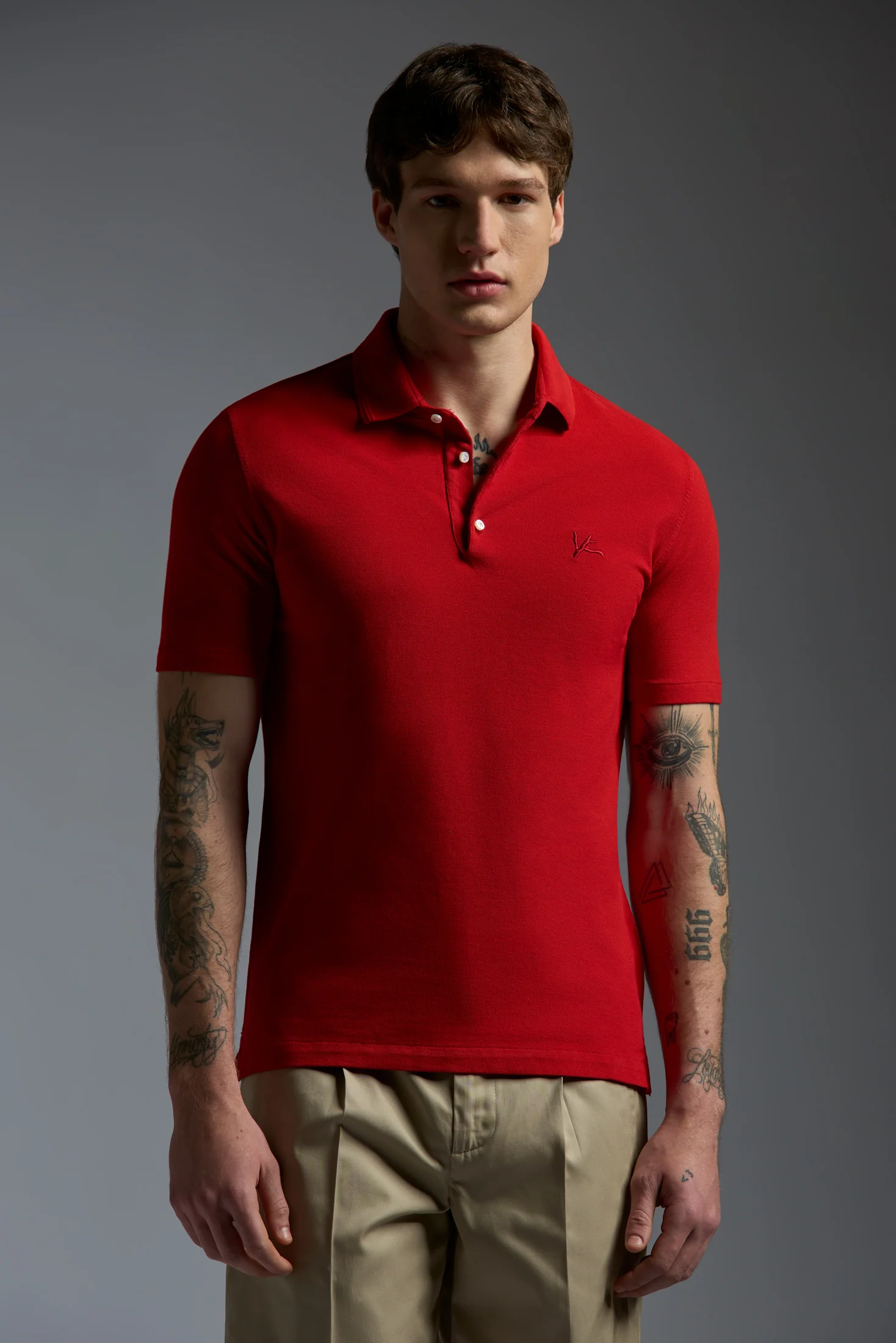 Garment Dyed Cotton Piquet Short Sleeve Polo - Image 22
