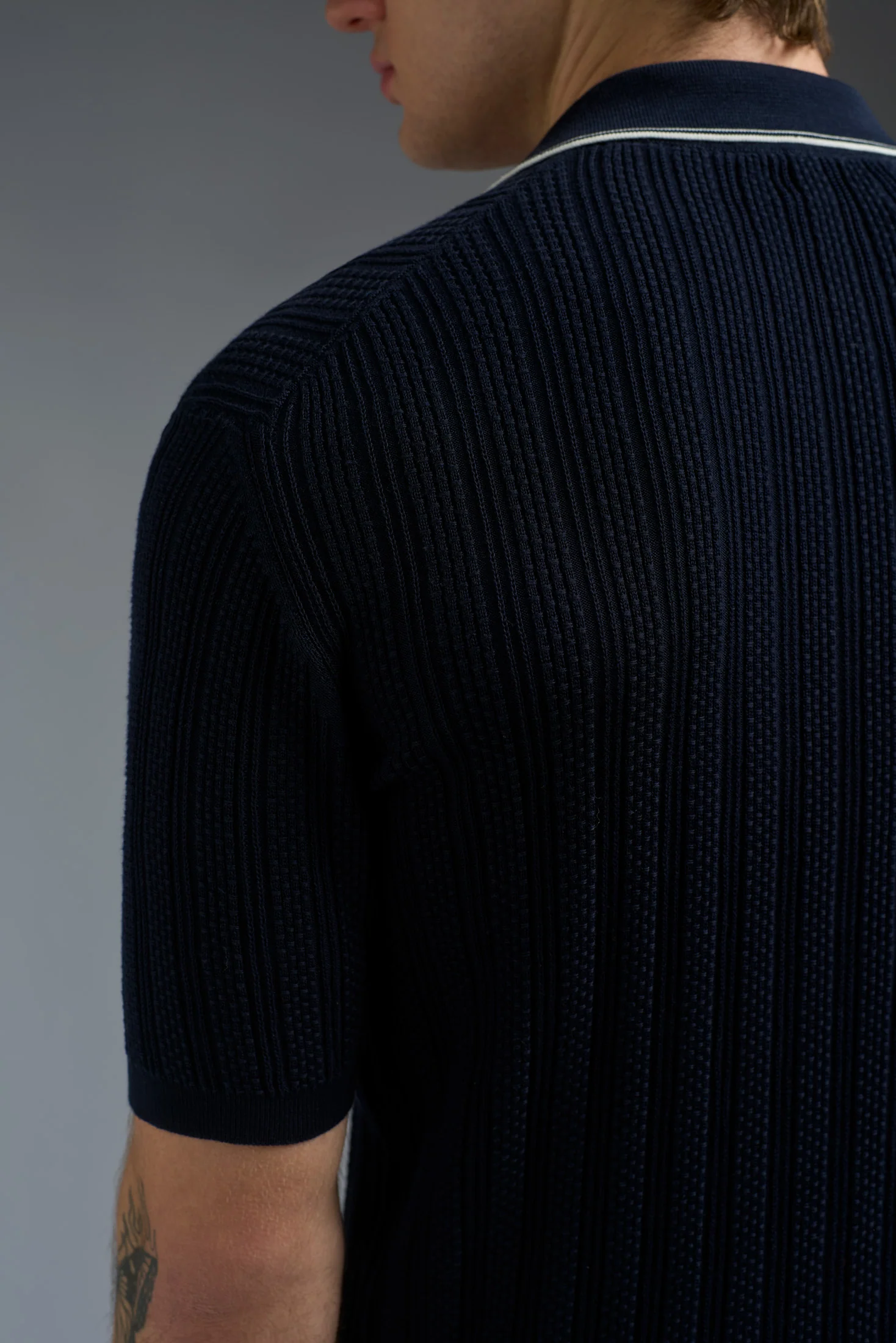 Cotton Multistitch Open Collar Polo - Image 10
