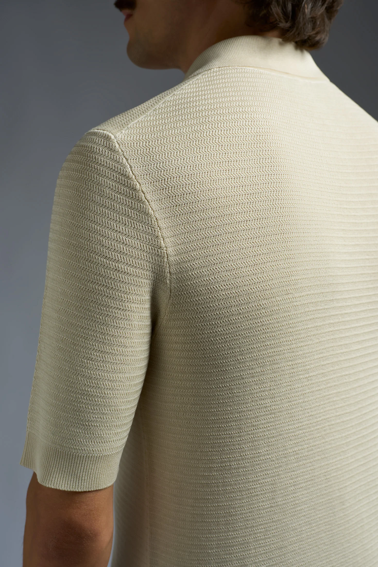 Open Collar Polo SOLID SILK STITCH DETAILS F.12 - Image 5