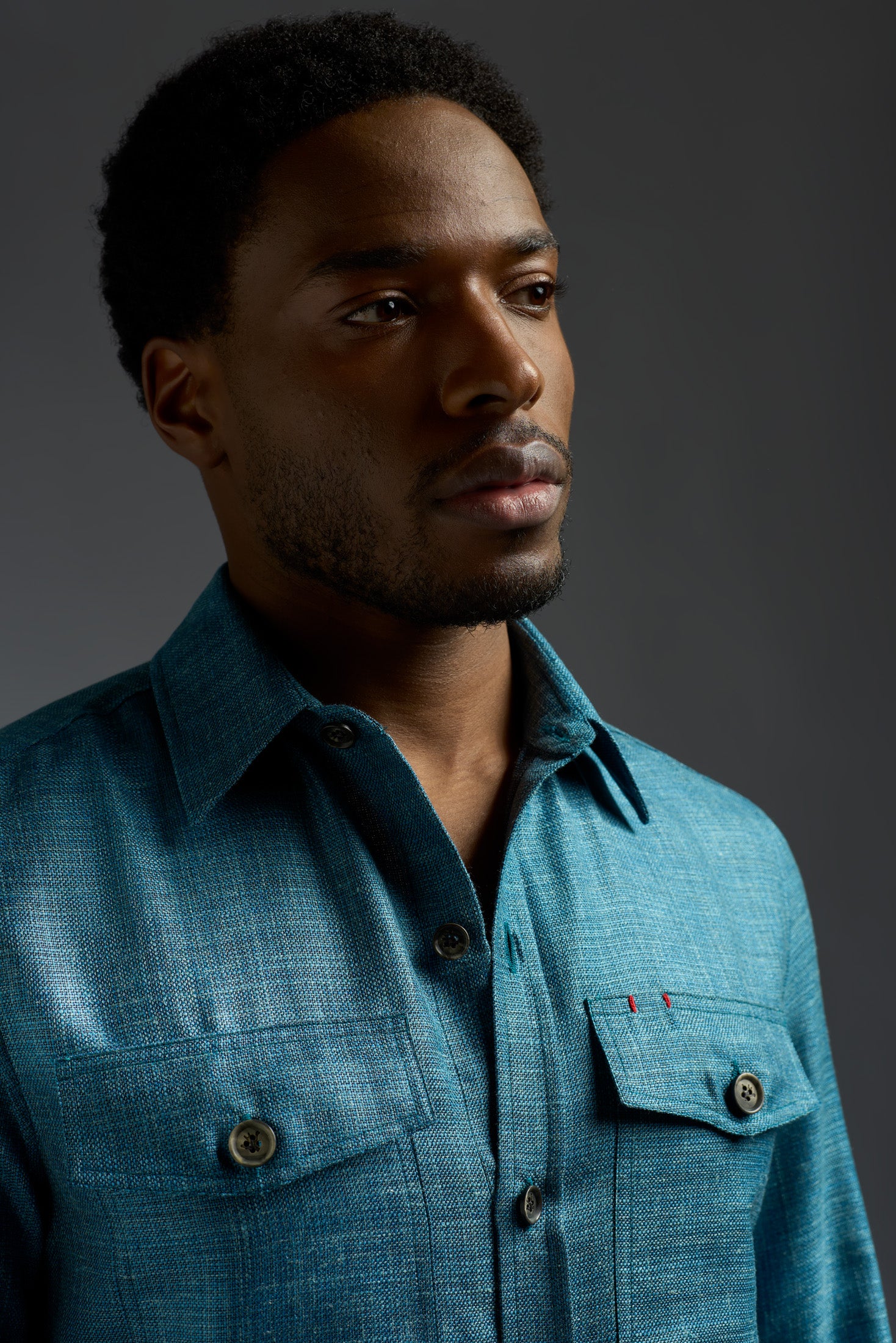 Wool Silk and Linen Four Pockets Overshirt - Image 3