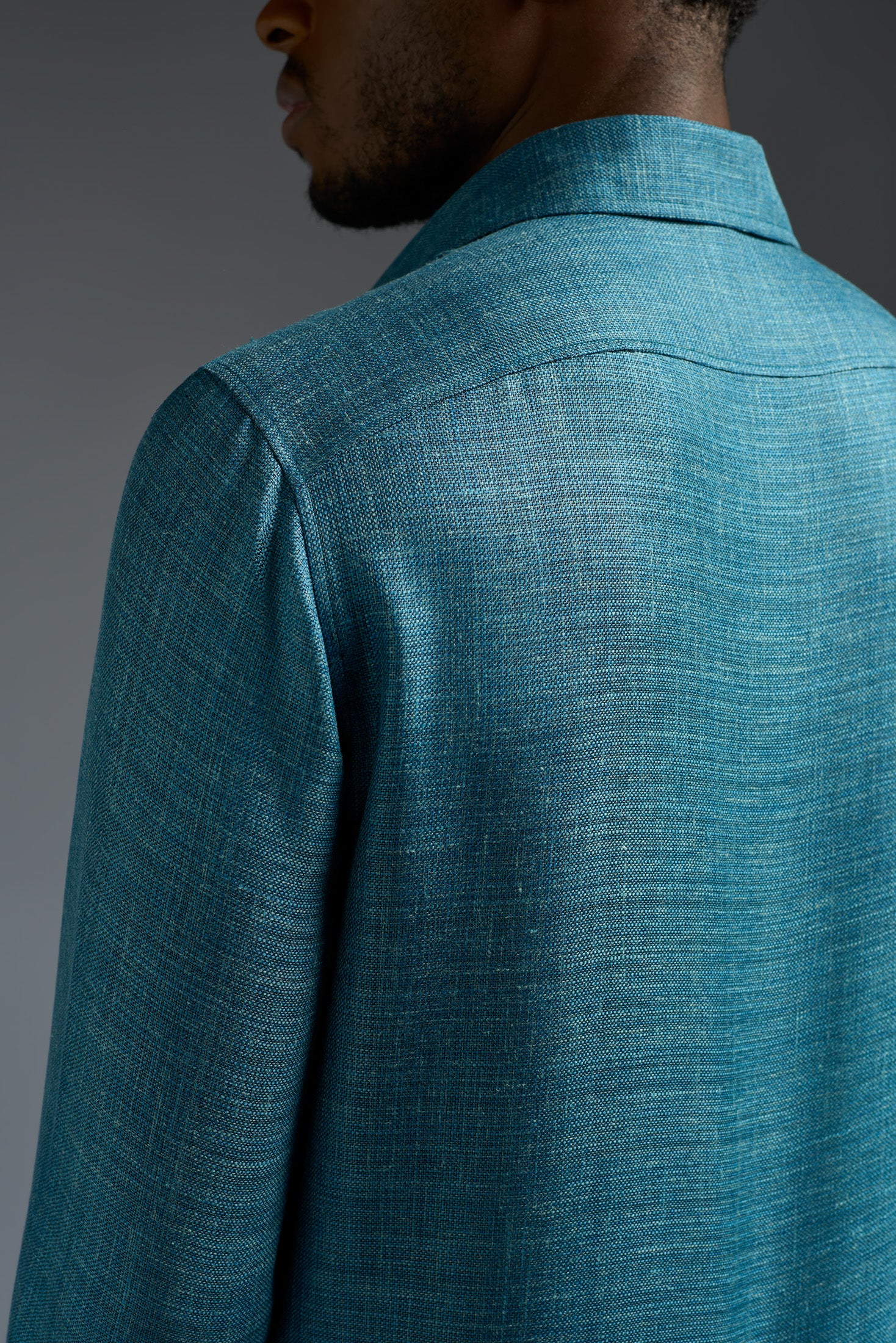 Wool Silk and Linen Four Pockets Overshirt - Image 5