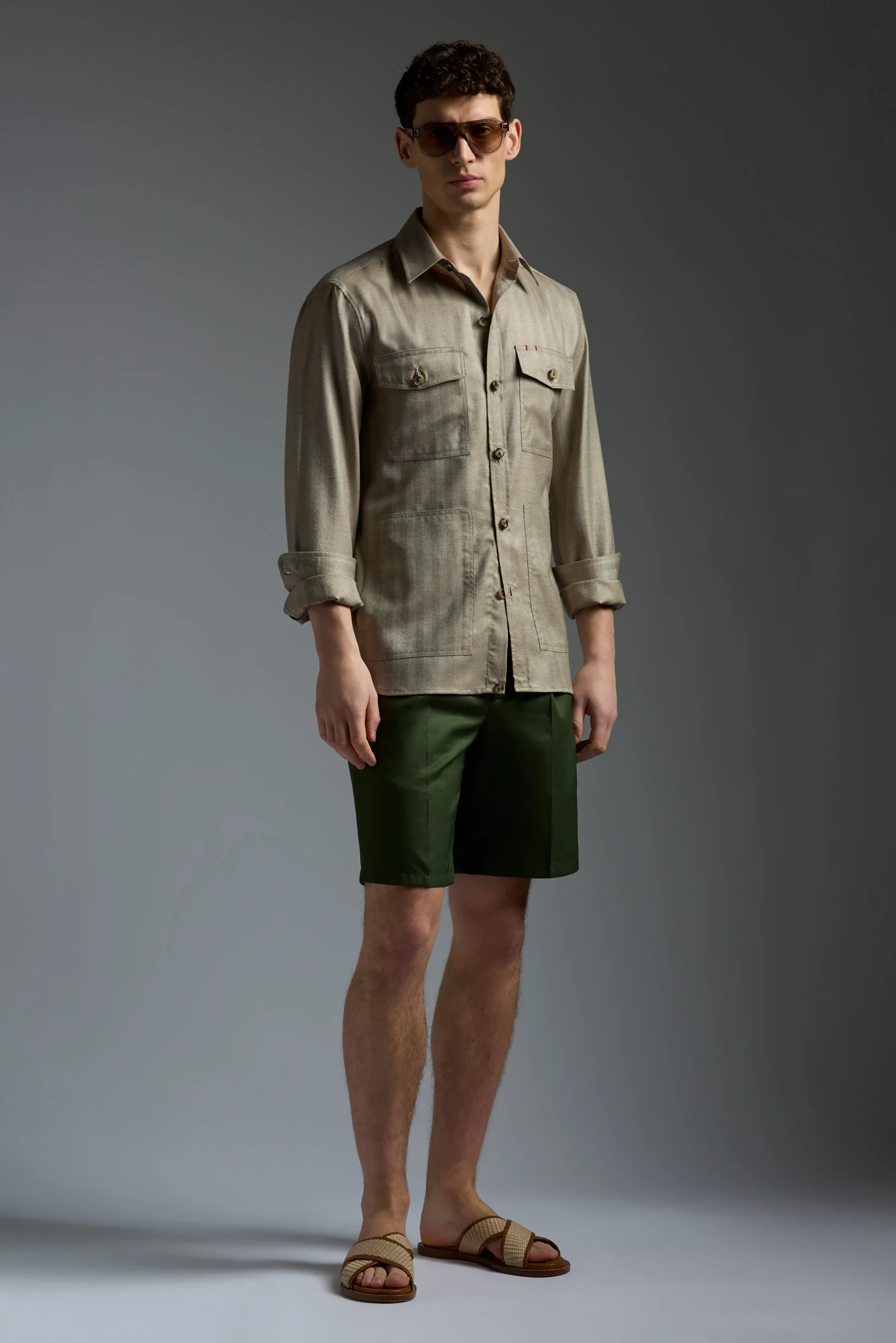 Natural Cashmere Linen Four Pockets Overshirt - Image 2