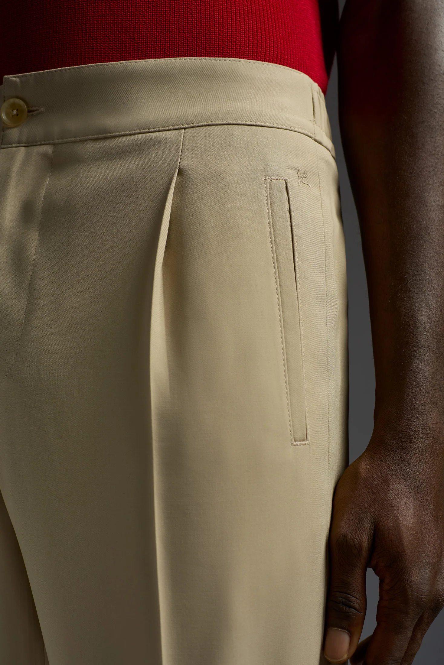 Cotton Silk Single Pleated Comfort Pants - Image 7