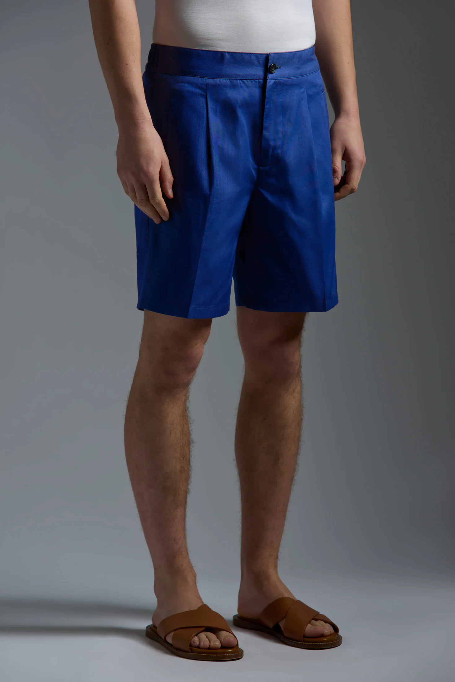 Cotton Gabardine Single Pleated Comfort Short Pants - Image 10