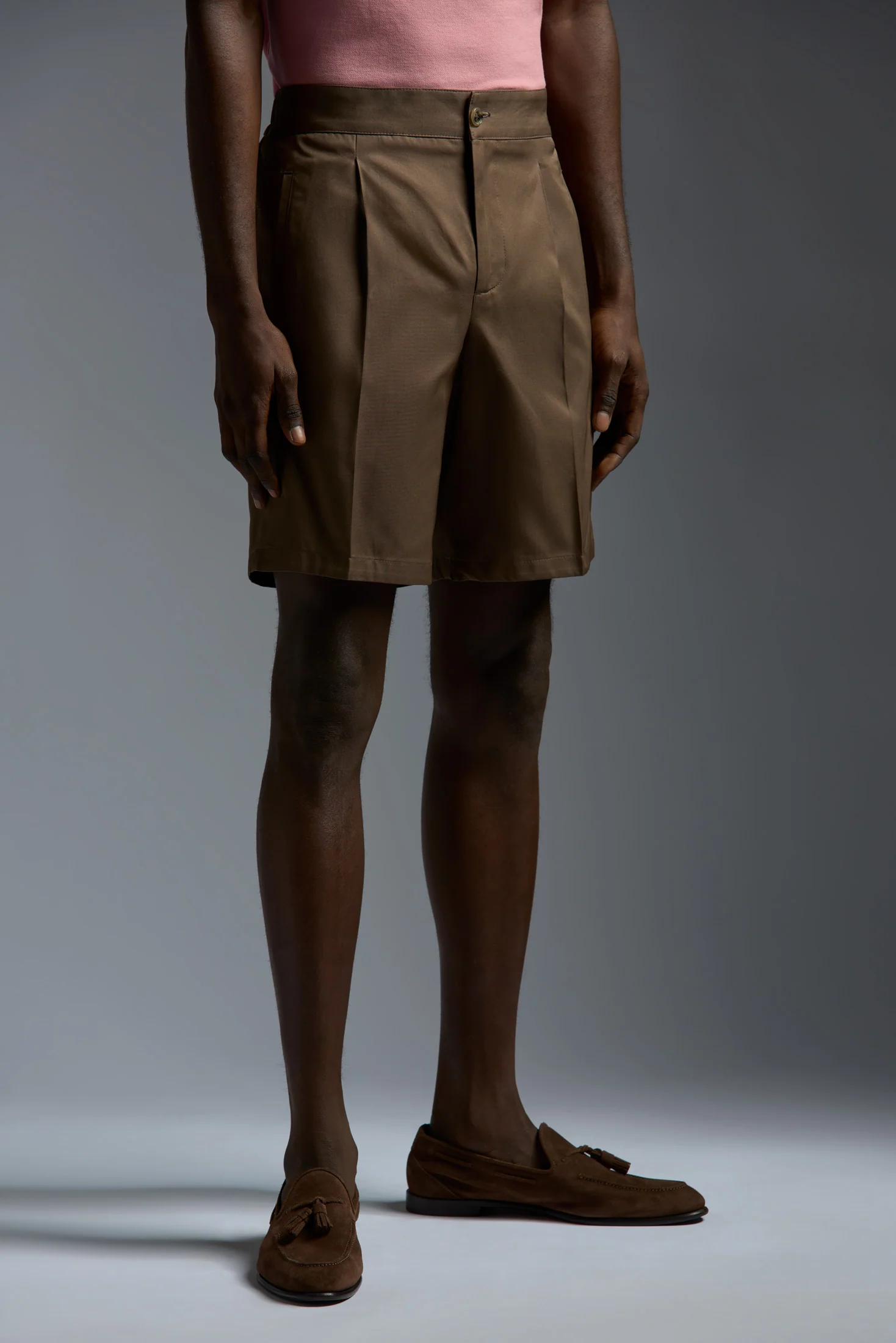 Cotton Gabardine Single Pleated Comfort Short Pants - Image 18