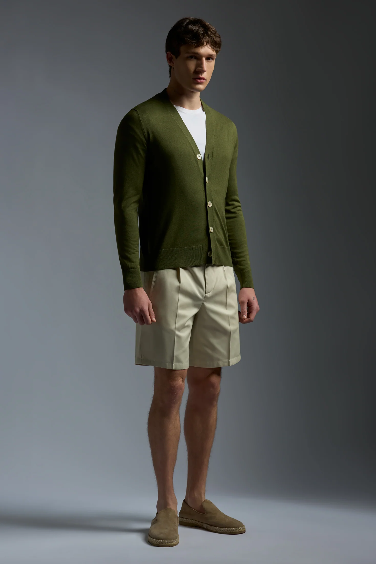 Cotton Gabardine Single Pleated Comfort Short Pants - Image 25