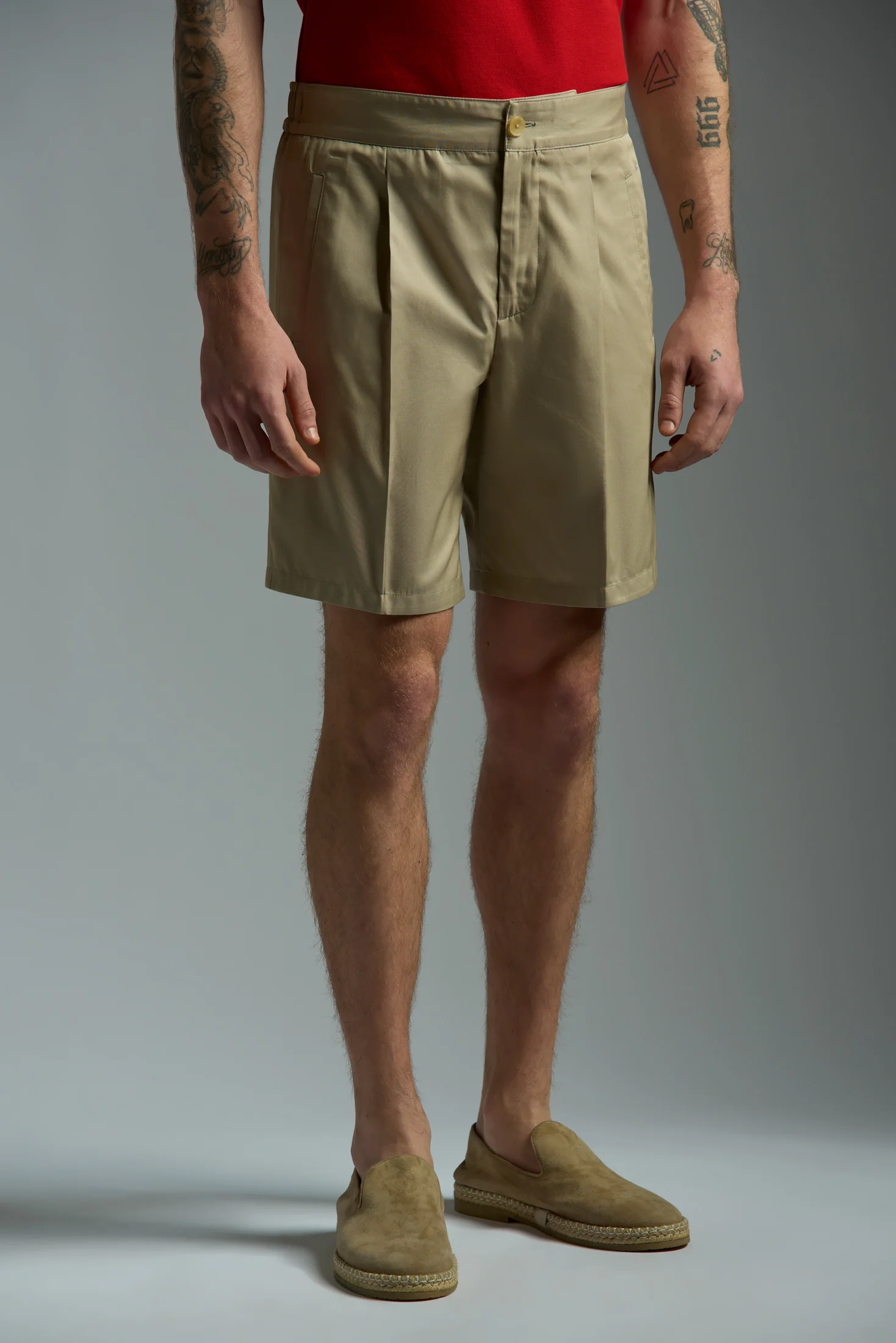 Cotton Gabardine Single Pleated Comfort Short Pants - Image 30