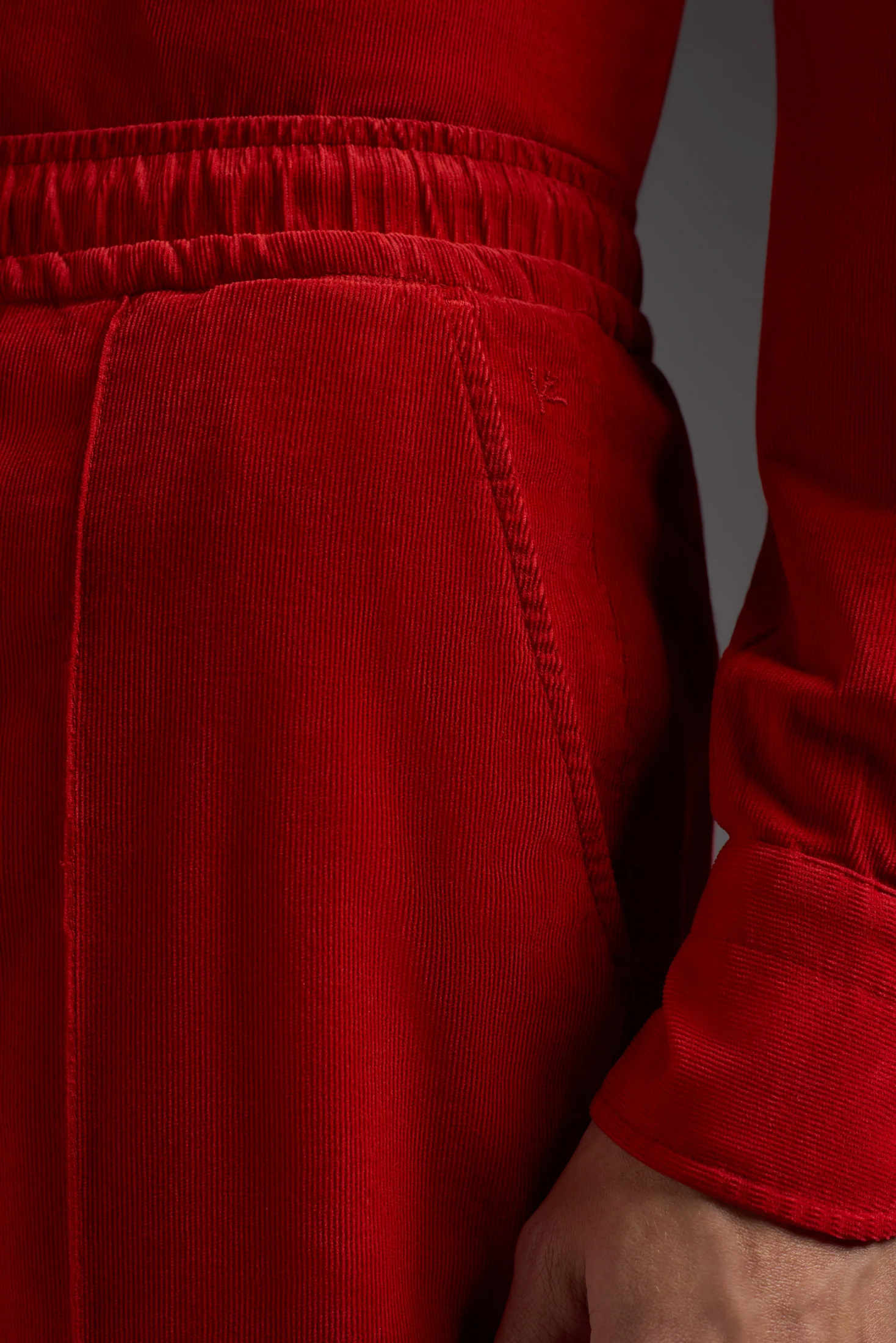 Garment Dyed Comfort Cotton Corduroy Drawstring Pants - Image 7